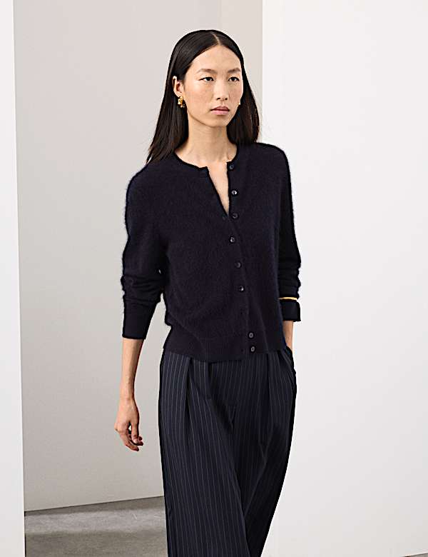 Wool Rich Relaxed Cardigan with Cashmere - DK