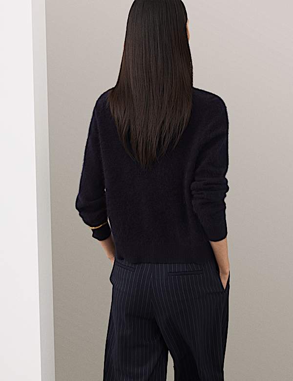 Wool Rich Relaxed Cardigan with Cashmere - DK