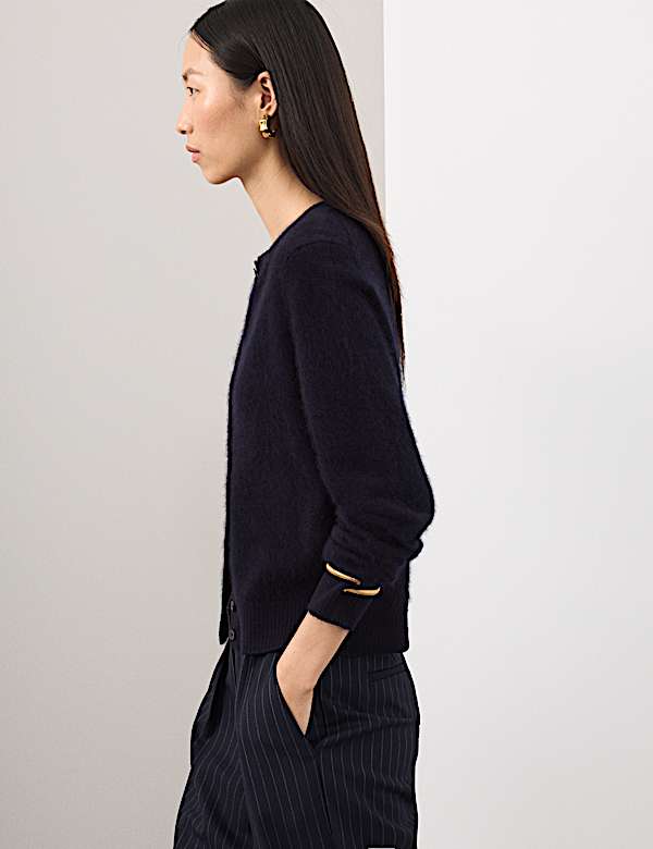 Wool Rich Relaxed Cardigan with Cashmere - DK