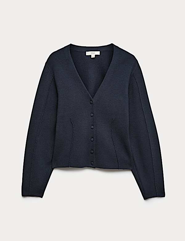 V-Neck Waisted Slim Fit Cardigan - SI