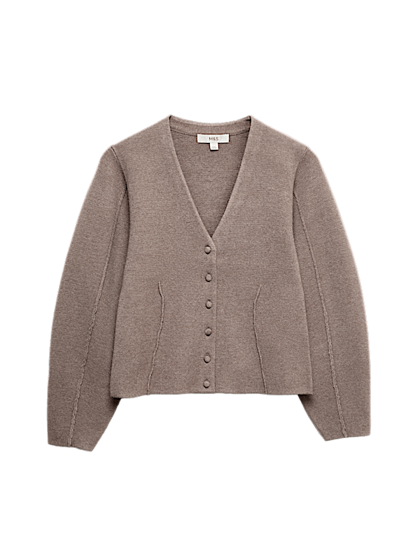 V-Neck Waisted Slim Fit Cardigan