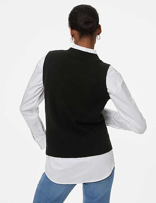 Merino Wool With Cashmere Knitted Vest - RO