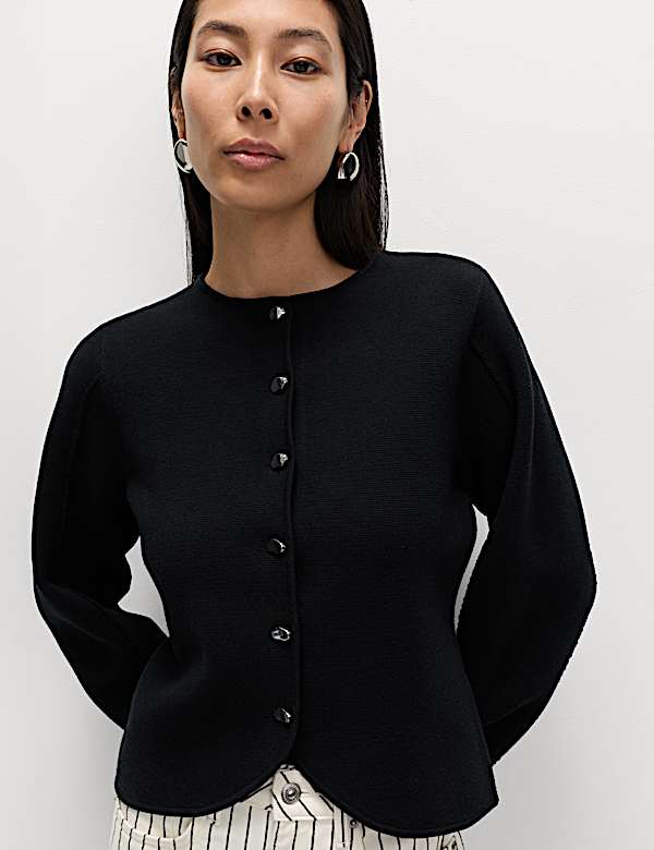 Εφαρμοστή μεσάτη ζακέτα με απαλή υφή - GR