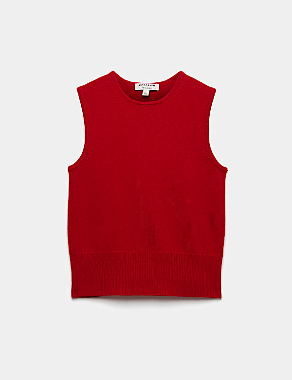 Merino Wool Rich Knitted Vest with Cashmere - AU