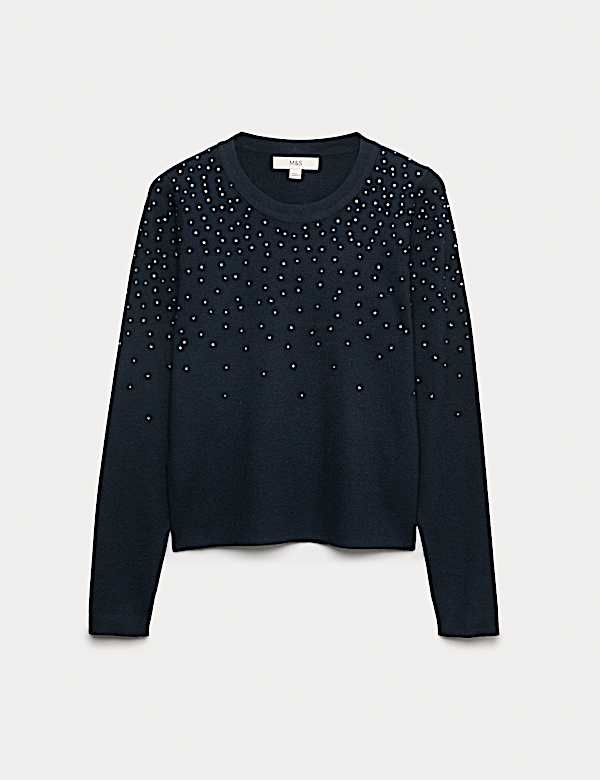 Embellished Crew Neck Jumper - BE