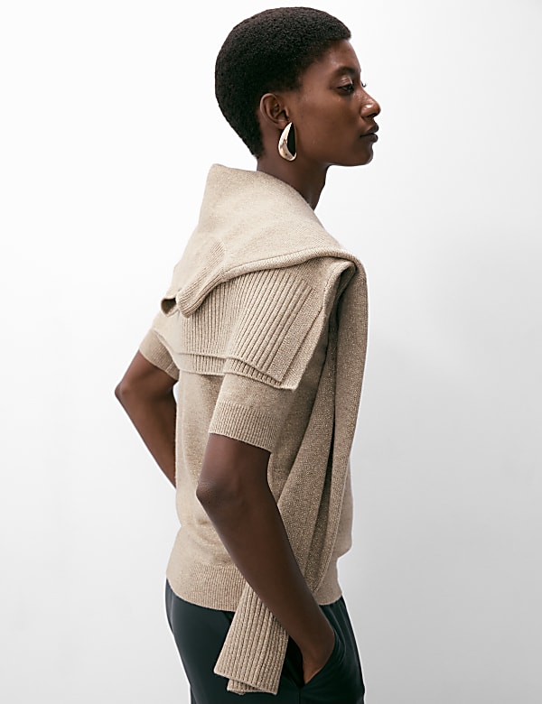 Merino Wool Rich Knitted Top with Cashmere