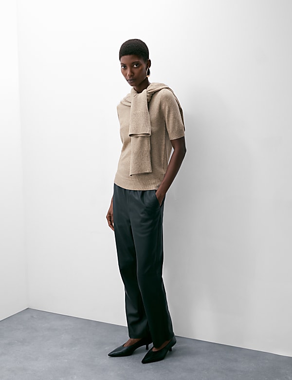 Merino Wool Rich Knitted Top with Cashmere