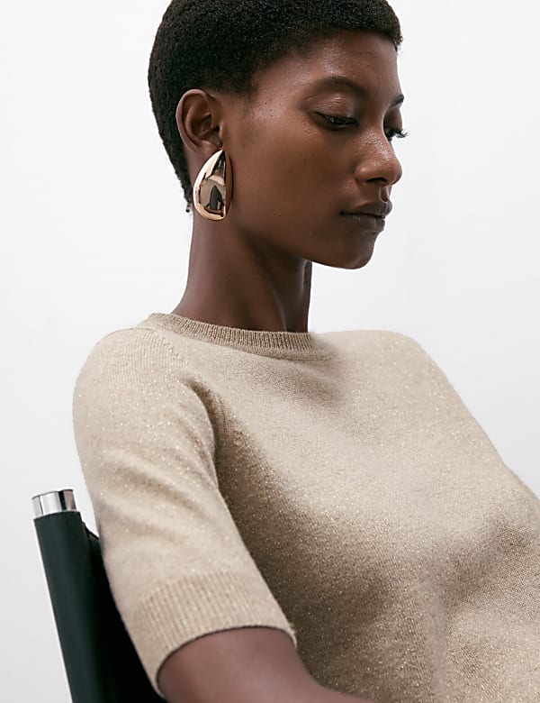 Merino Wool Rich Knitted Top with Cashmere