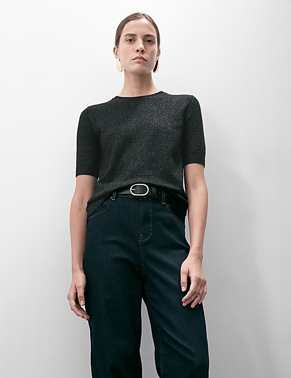 Merino Wool Rich Knitted Top with Cashmere