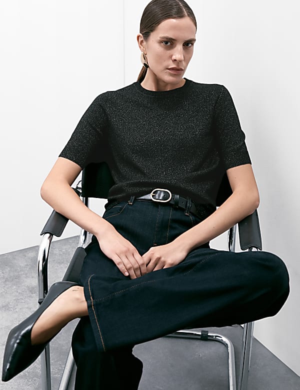 Merino Wool Rich Knitted Top with Cashmere