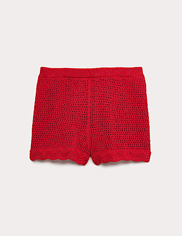 Cotton Blend Knitted Beach Shorts - AL