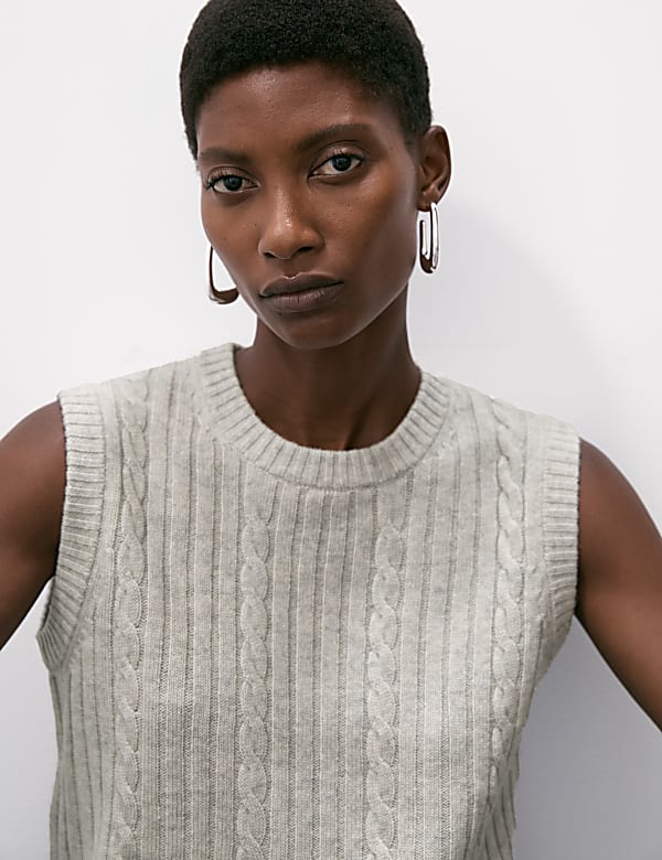 Rompi Rajut Kabel Sarat Wol Merino dengan Wol - ID