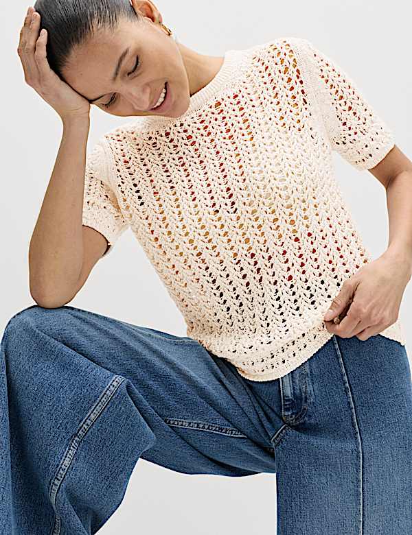 Cotton Rich Textured Knitted Top