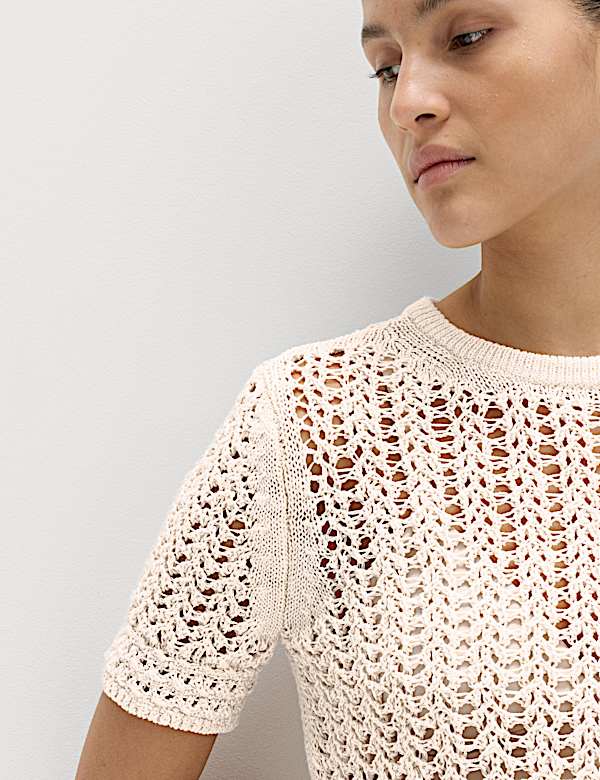Cotton Rich Textured Knitted Top - US