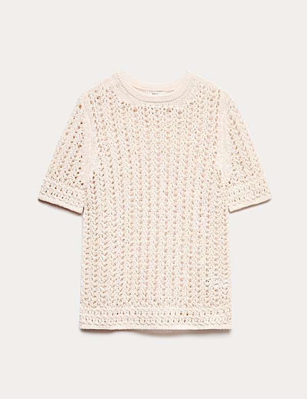 Cotton Rich Textured Knitted Top - US