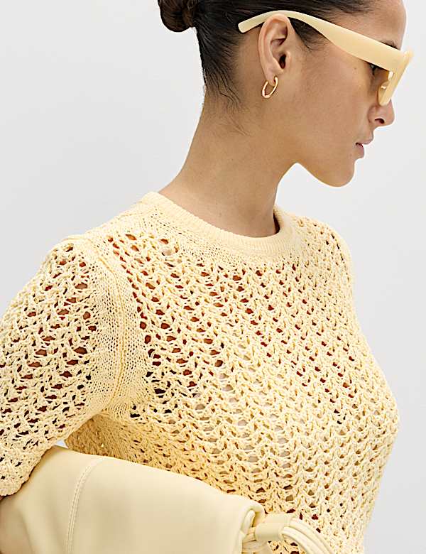 Cotton Rich Textured Knitted Top - AU