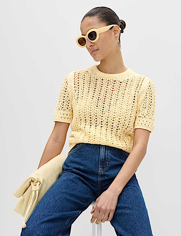 Cotton Rich Textured Knitted Top - AU