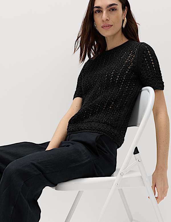 Cotton Rich Textured Knitted Top