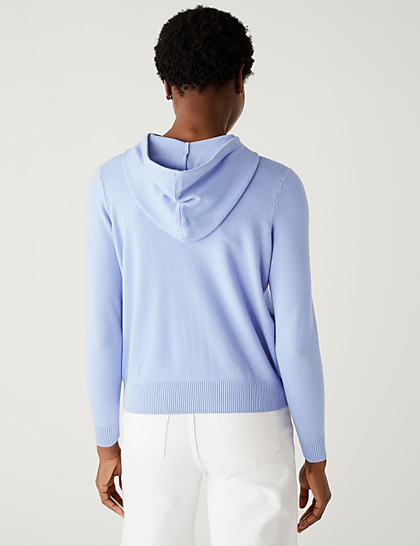 Soft Touch Textured Zip Up Relaxed Hoodie