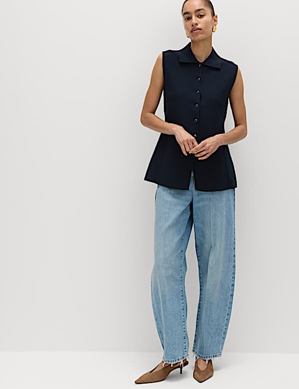 Soft Touch Longline Knitted Waistcoat - CZ