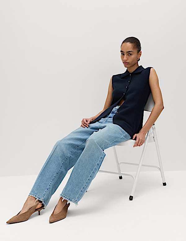 Soft Touch Longline Knitted Waistcoat - CZ