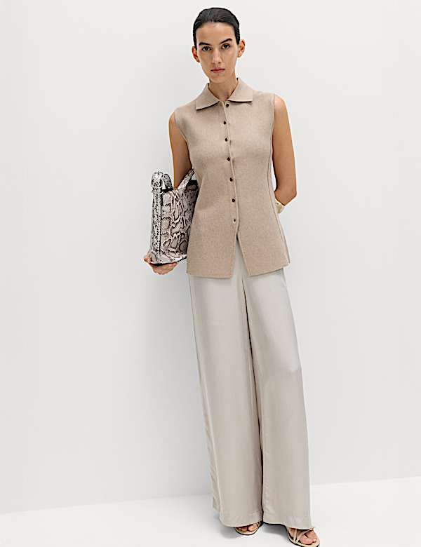 Soft Touch Longline Knitted Waistcoat - HR