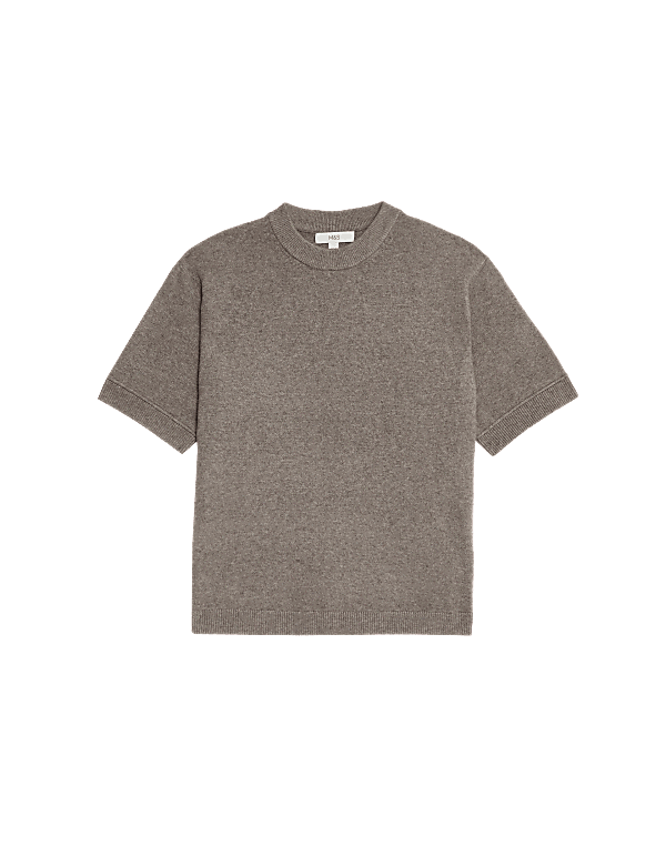 Air-Yarn Crew Neck Knitted Top