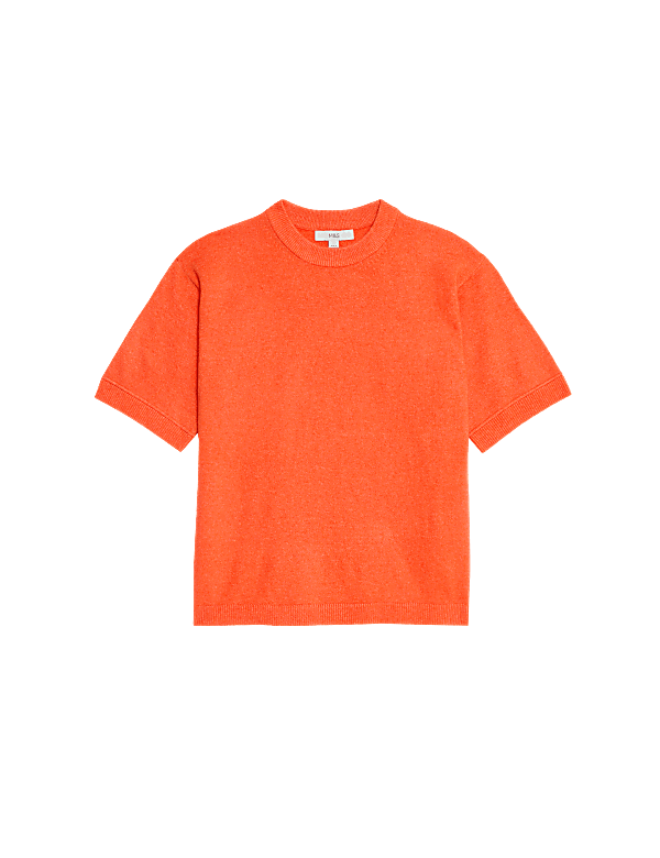 Air-Yarn Crew Neck Knitted Top