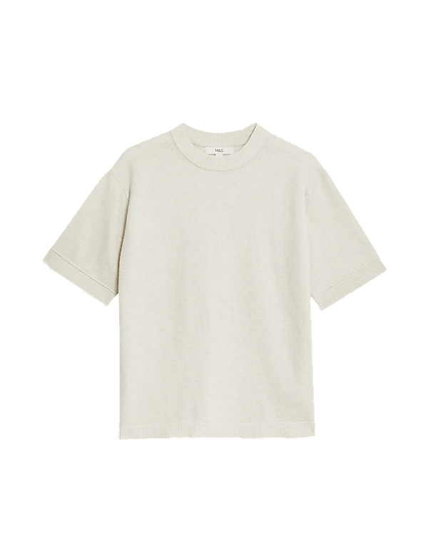 Air-Yarn Crew Neck Knitted Top