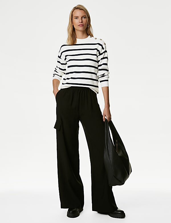 Soft Touch Striped Crew Neck Jumper