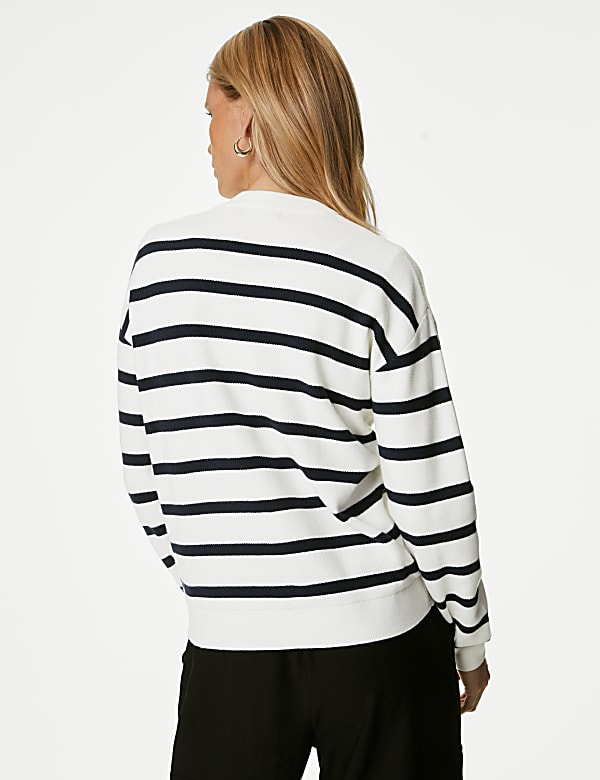Soft Touch Striped Crew Neck Jumper