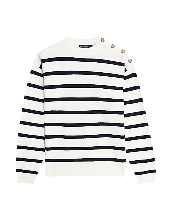 Soft Touch Striped Crew Neck Jumper
