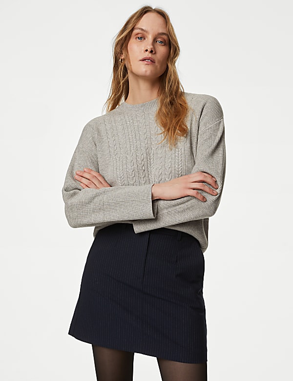 Soft Touch Textured Crew Neck Jumper GREY MARL Jumpers M S GR