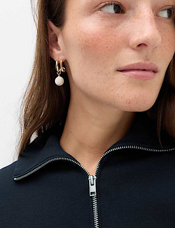 Rayon Rich Collared Zip Up Relaxed Jumper - CA