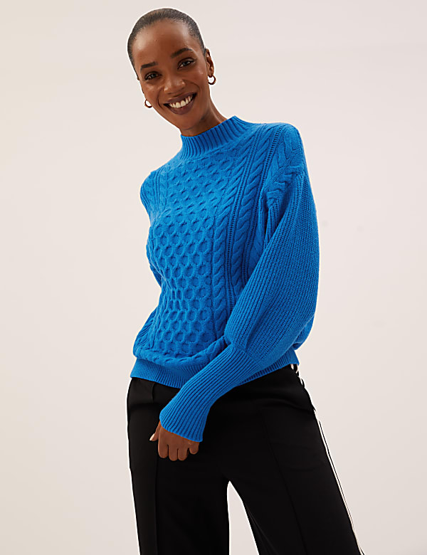 Soft Touch Textured Funnel Neck Jumper