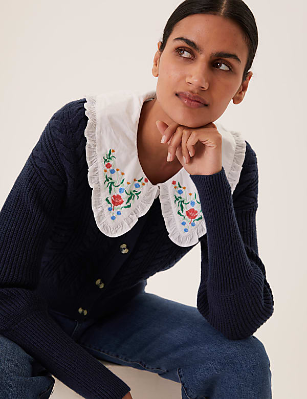 Soft Touch Cable Knit V-Neck Cardigan