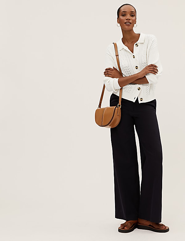 Soft Touch Cable Knit Collared Cardigan