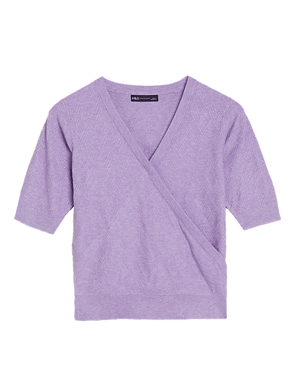 Soft Touch Textured V-Neck Knitted Top