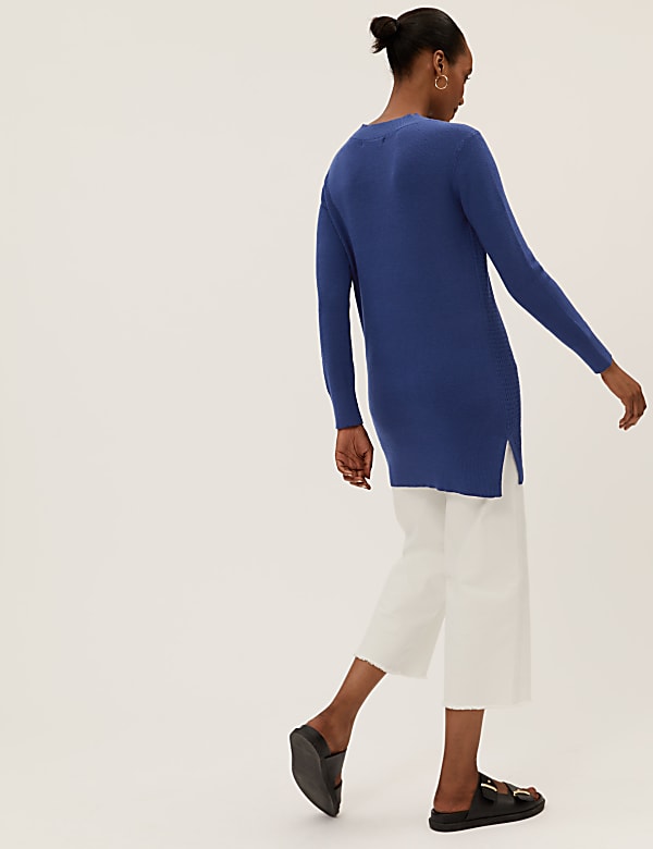 Soft Touch Textured V-Neck Relaxed Jumper