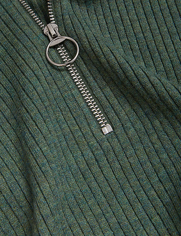 Soft Touch Ribbed Funnel Neck Jumper