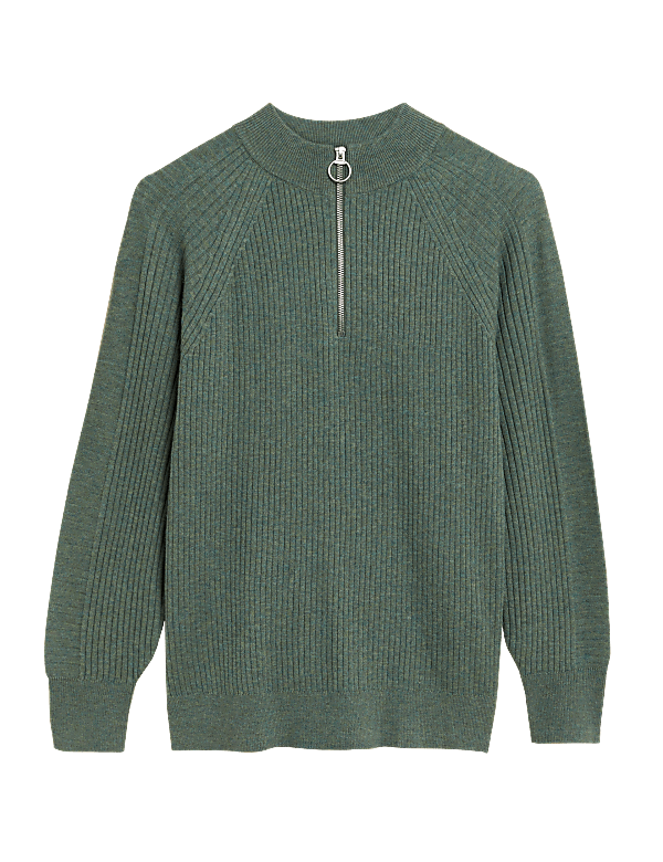 Soft Touch Ribbed Funnel Neck Jumper