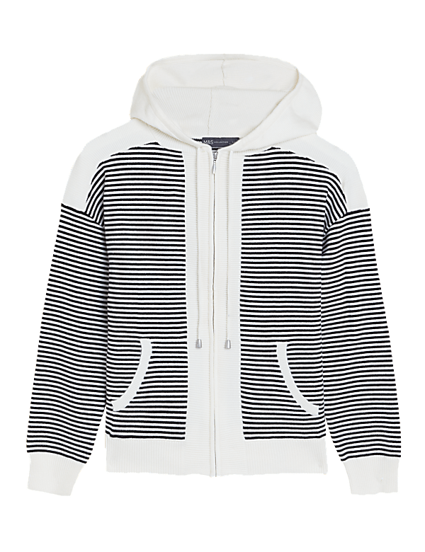 Soft Touch Striped Relaxed Hoodie