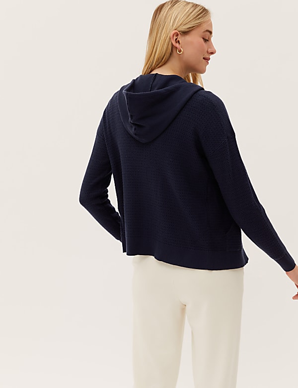 Soft Touch Textured Relaxed Zip Up Hoodie