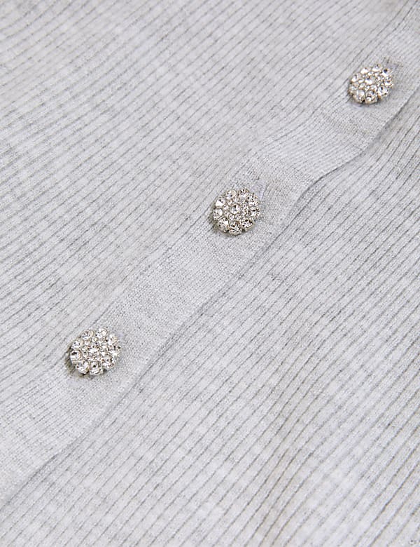 Ribbed Collared Cardigan
