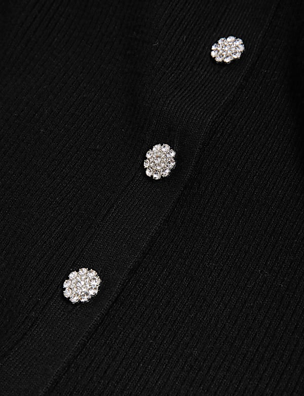 Ribbed Collared Cardigan