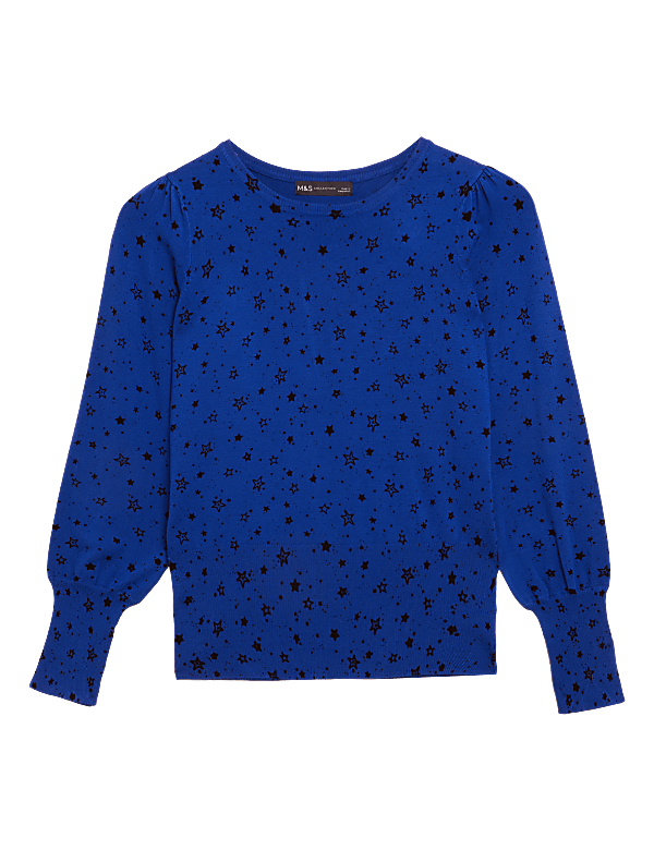 Star Print Crew Neck Jumper