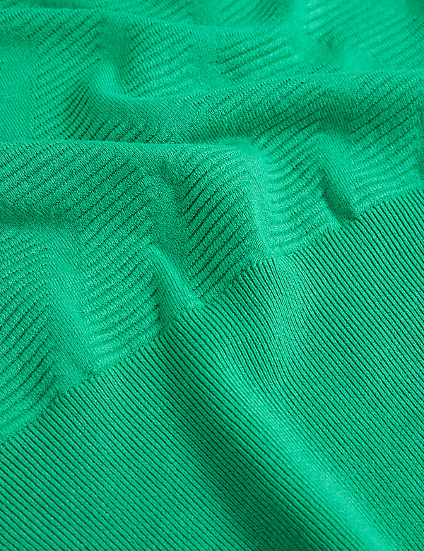 Textured Crew Neck Blouson Sleeve Jumper