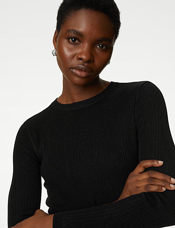 Ribbed crew neck deals