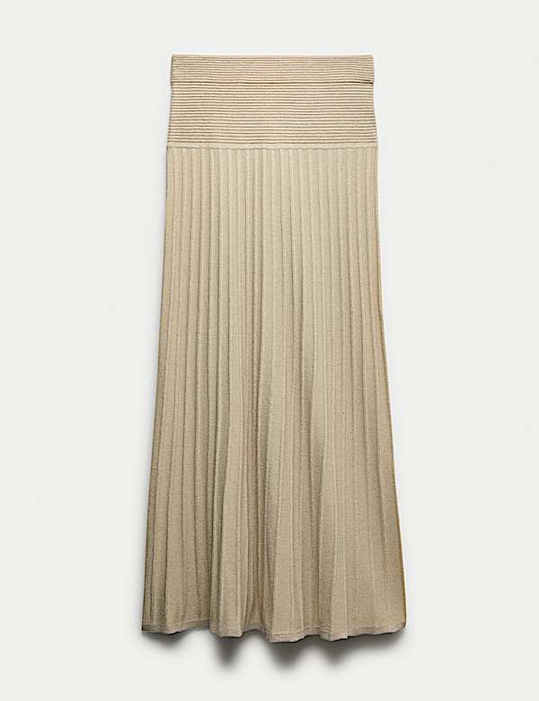 Sparkly Ribbed Knitted Maxi Skirt - AT