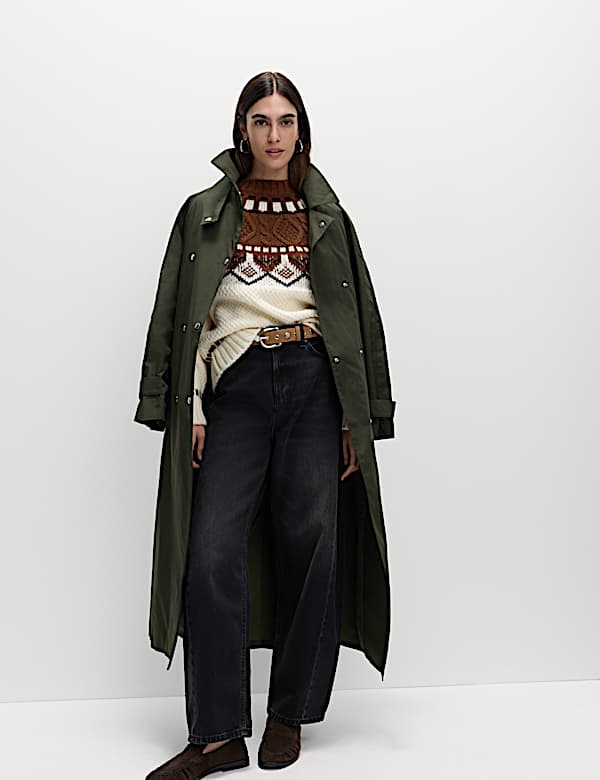 Fair Isle Cable Knit Crew Neck Jumper - PT